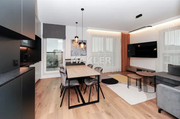 Salon; podłoga drewniana, światło dzienne, styl nowoczesny, wysokie sufity