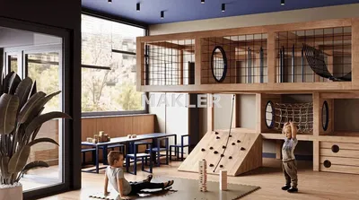 Living room; wood floor, natural light, modern style, high ceiling