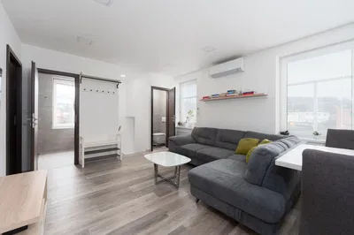 Wohnzimmer; holzboden, tageslicht, moderner stil, hohe decken