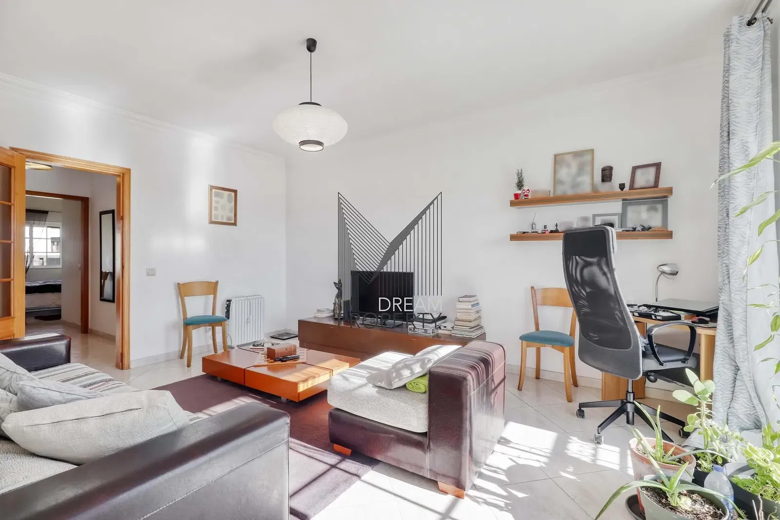 Kitchen; kitchen appliances, wood floor, natural light, modern style, renovated