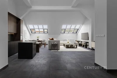 Cucina; elettrodomestici, pavimento in legno, luce naturale, stile moderno, ristrutturato