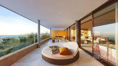 Wohnzimmer; holzboden, tageslicht, moderner stil, hohe decken