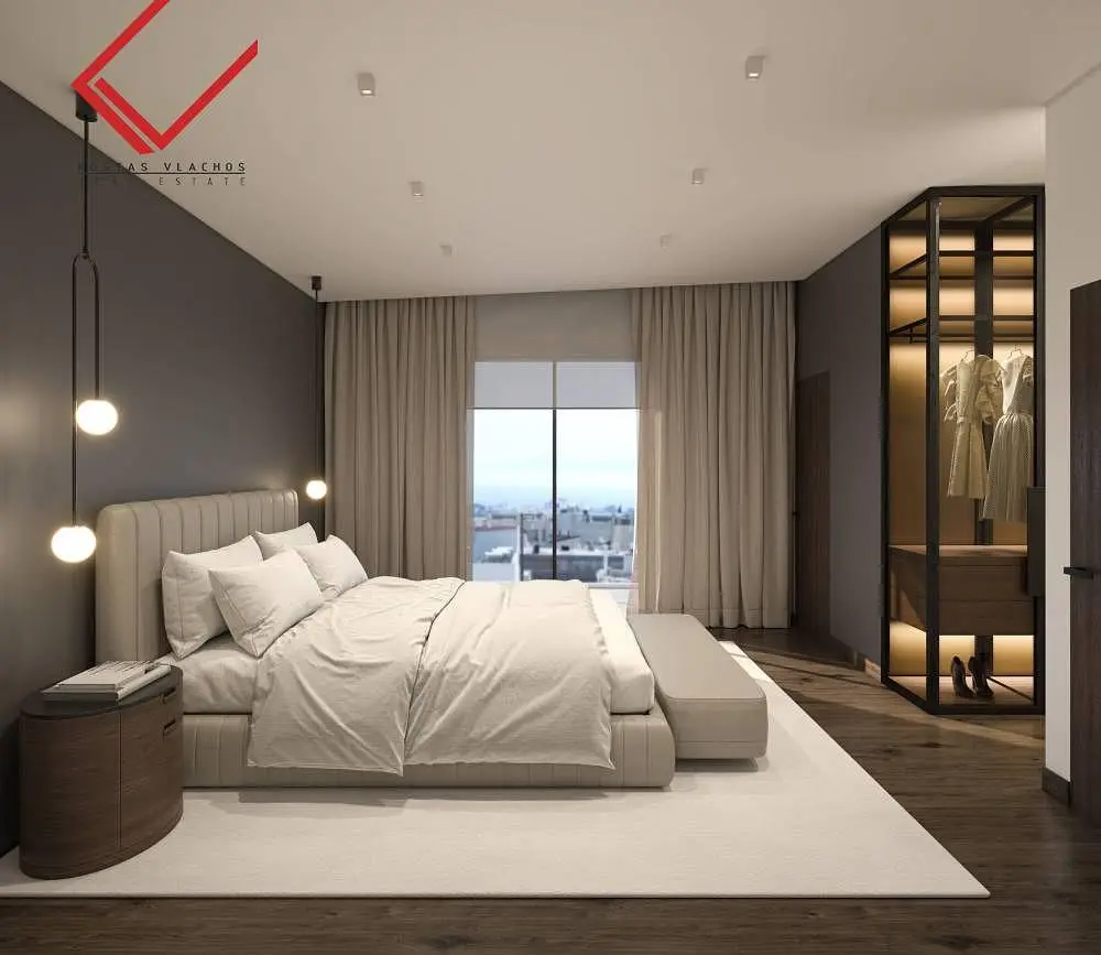 Salon; parquet, lumière naturelle, style moderne, hauteur sous plafond