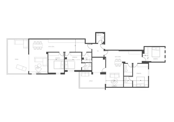غرفة معيشة; أرضية خشبية, ضوء طبيعي, أسلوب عصري, أسقف عالية