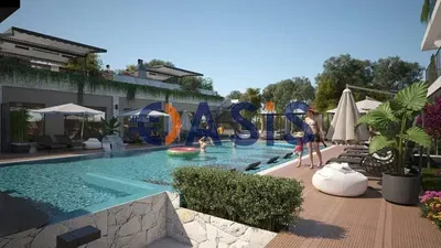 Living room; wood floor, natural light, modern style, high ceiling