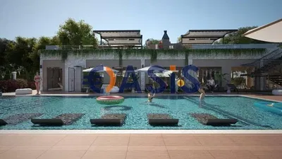 Kitchen; kitchen appliances, tile floor, natural light, modern style, renovated