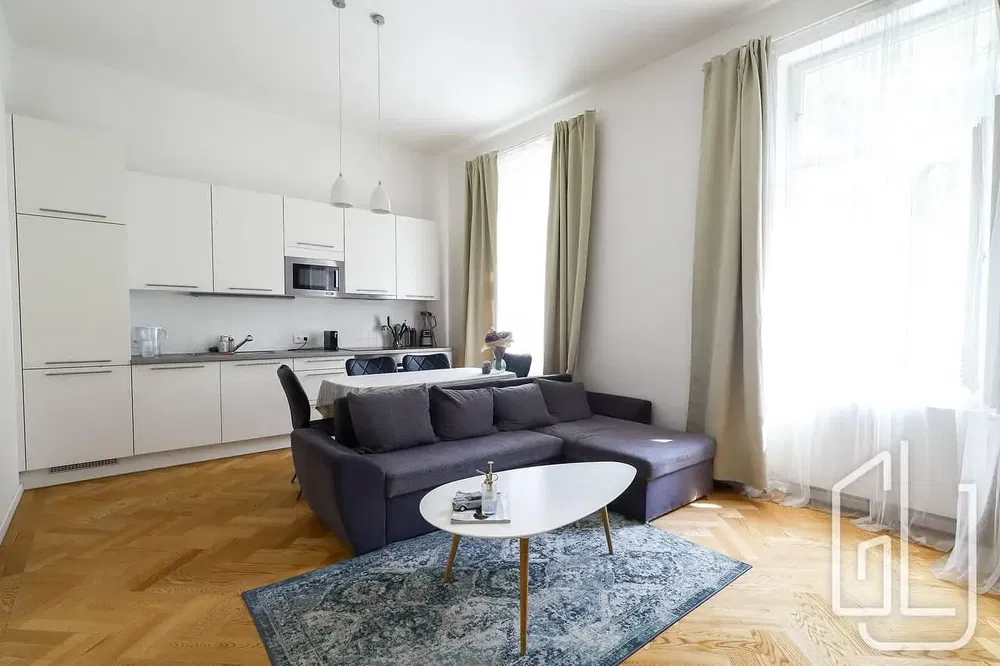 Σαλόνι; ξύλινο πάτωμα, φυσικό φως, μοντέρνο στυλ, ψηλά ταβάνια