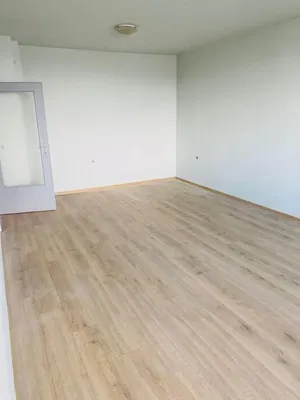 Wohnzimmer; holzboden, tageslicht, moderner stil, hohe decken