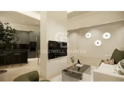 Woonkamer; houten vloer, natuurlijk licht, moderne stijl, hoge plafonds