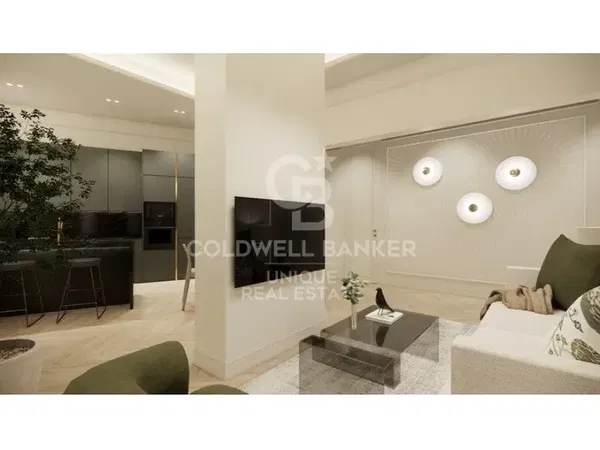 Σαλόνι; ξύλινο πάτωμα, φυσικό φως, μοντέρνο στυλ, ψηλά ταβάνια