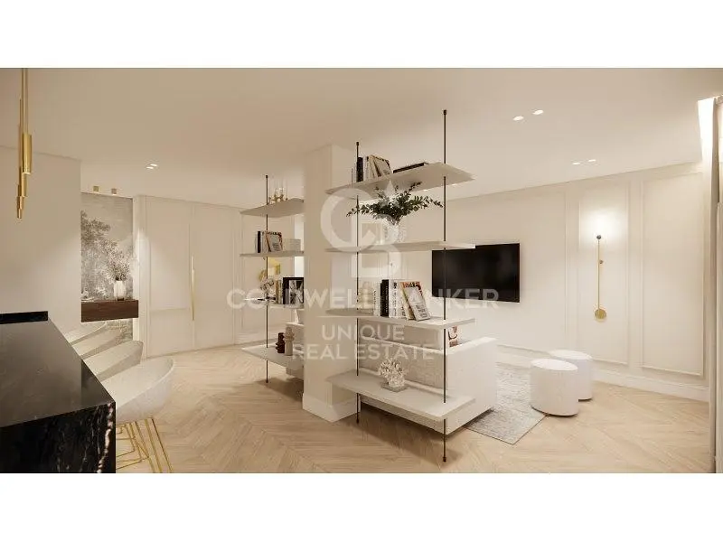 Cuisine; électroménager, parquet, lumière naturelle, style moderne, rénové