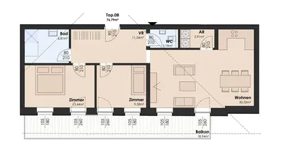 Kuchyně; kuchyňské spotřebiče, dřevěná podlaha, přirozené světlo, moderní styl, po rekonstrukci