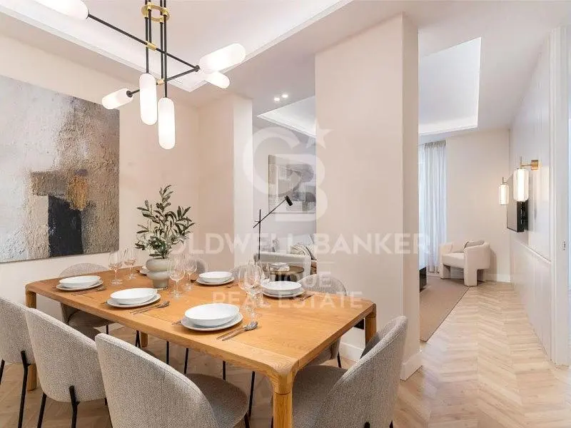 Kitchen; kitchen appliances, wood floor, natural light, modern style, renovated