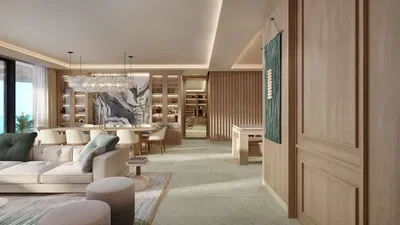 Salon; parquet, lumière naturelle, style moderne, hauteur sous plafond