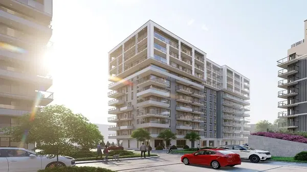 Kitchen; kitchen appliances, wood floor, natural light, modern style, renovated