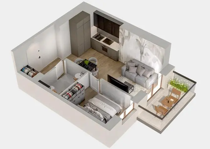 Σαλόνι; ξύλινο πάτωμα, φυσικό φως, μοντέρνο στυλ, ψηλά ταβάνια