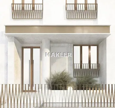 Woonkamer; houten vloer, natuurlijk licht, moderne stijl, hoge plafonds