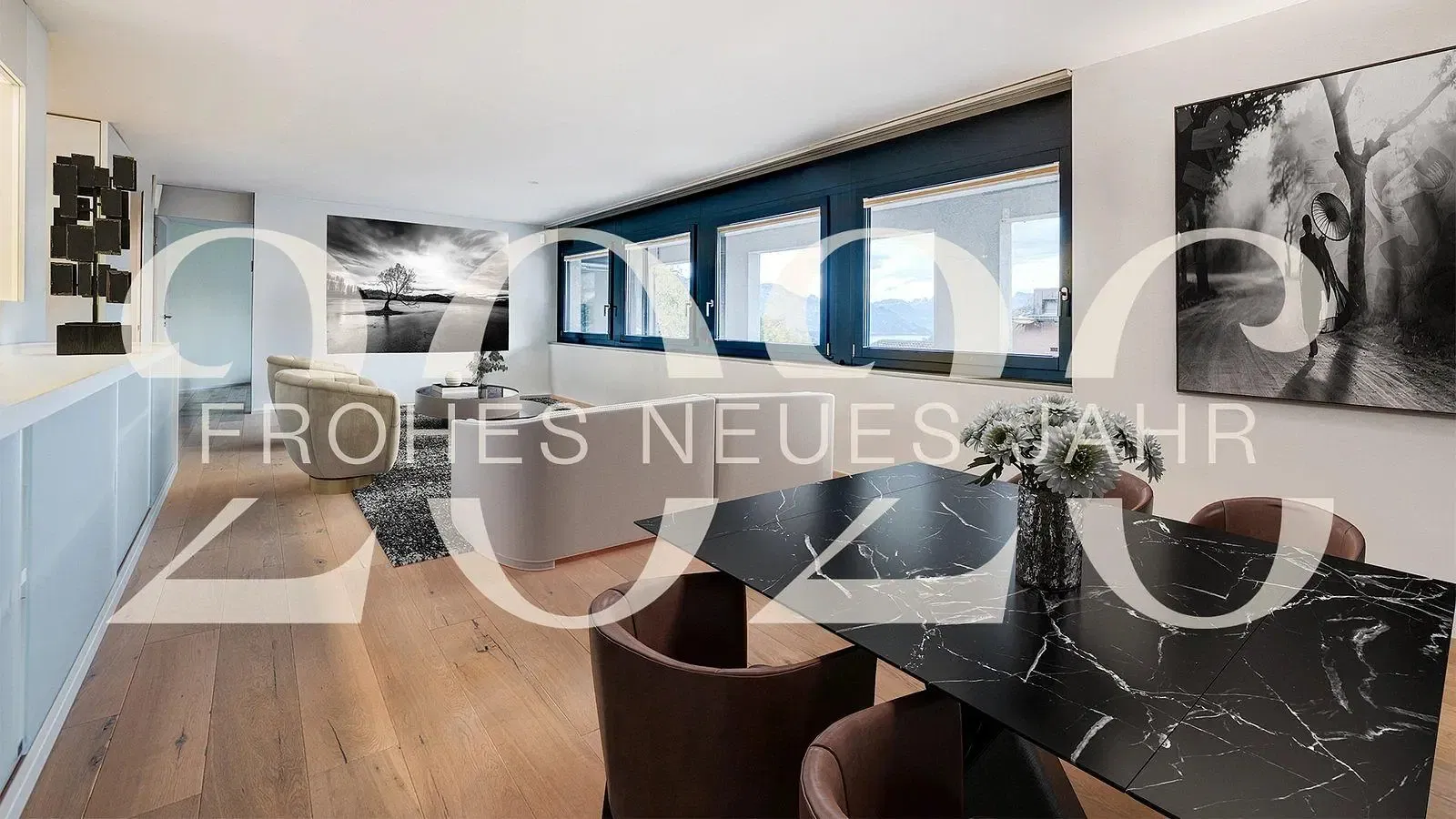 Дневна соба; дрвени под, природно светло, модерни стил, високи плафони