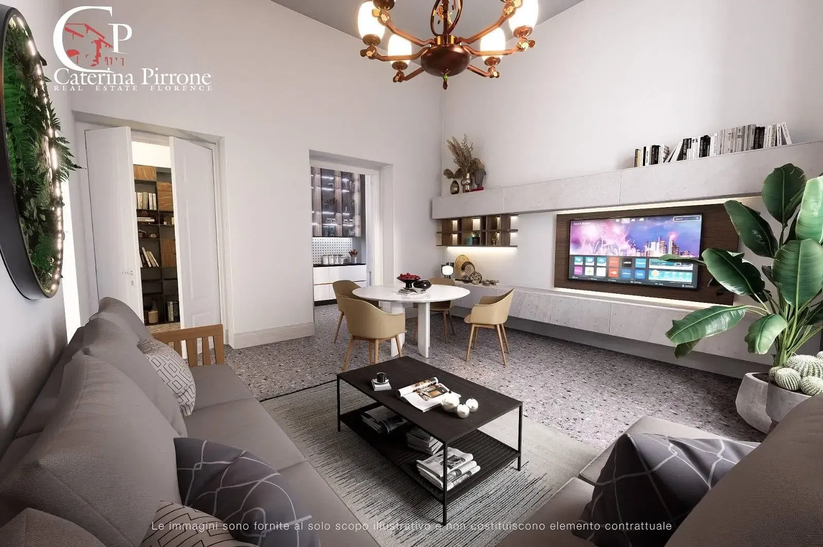 Woonkamer; houten vloer, natuurlijk licht, moderne stijl, hoge plafonds