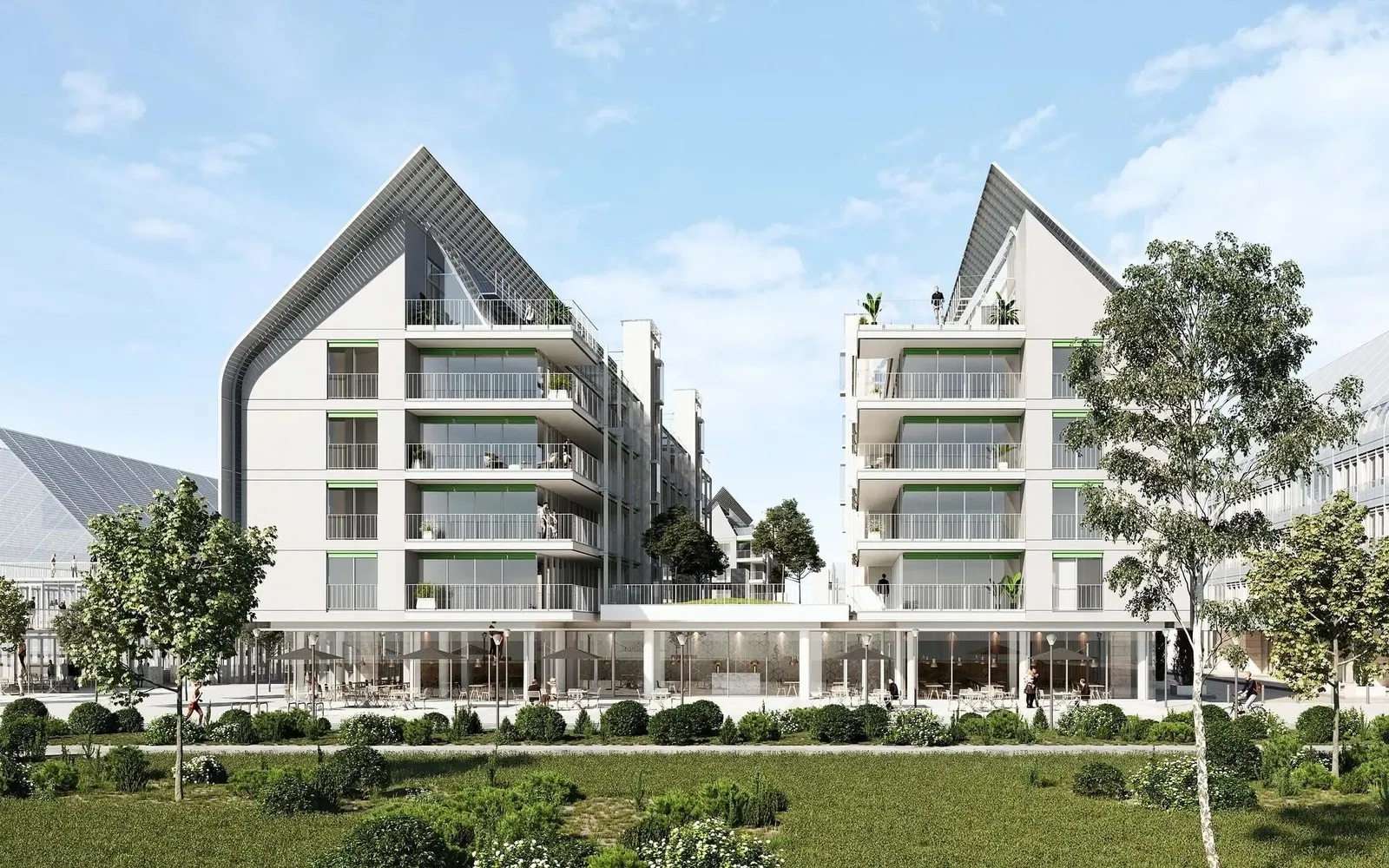 Woonkamer; houten vloer, natuurlijk licht, moderne stijl, hoge plafonds