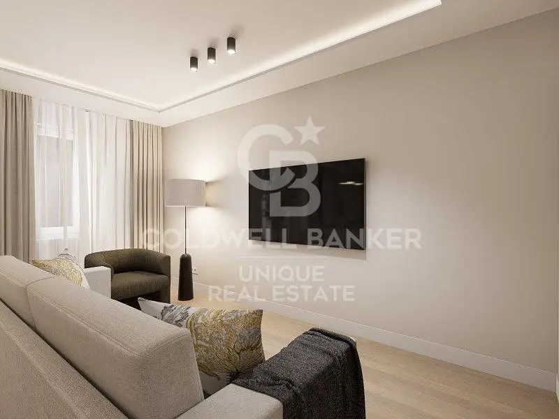 Kitchen; kitchen appliances, wood floor, natural light, modern style, renovated