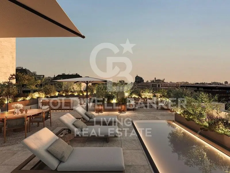 Salon; parquet, lumière naturelle, style moderne, hauteur sous plafond