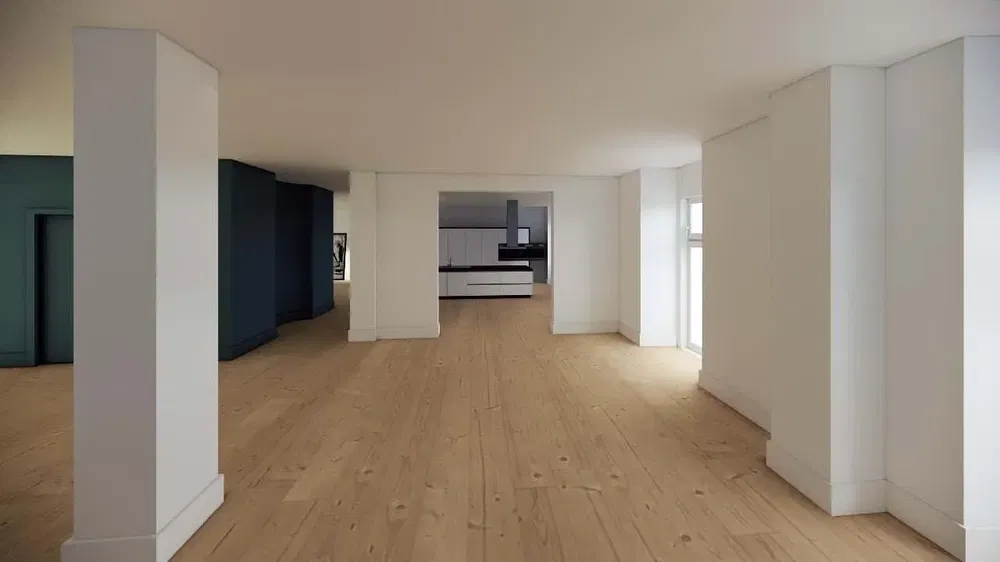 Σαλόνι; ξύλινο πάτωμα, φυσικό φως, μοντέρνο στυλ, ψηλά ταβάνια