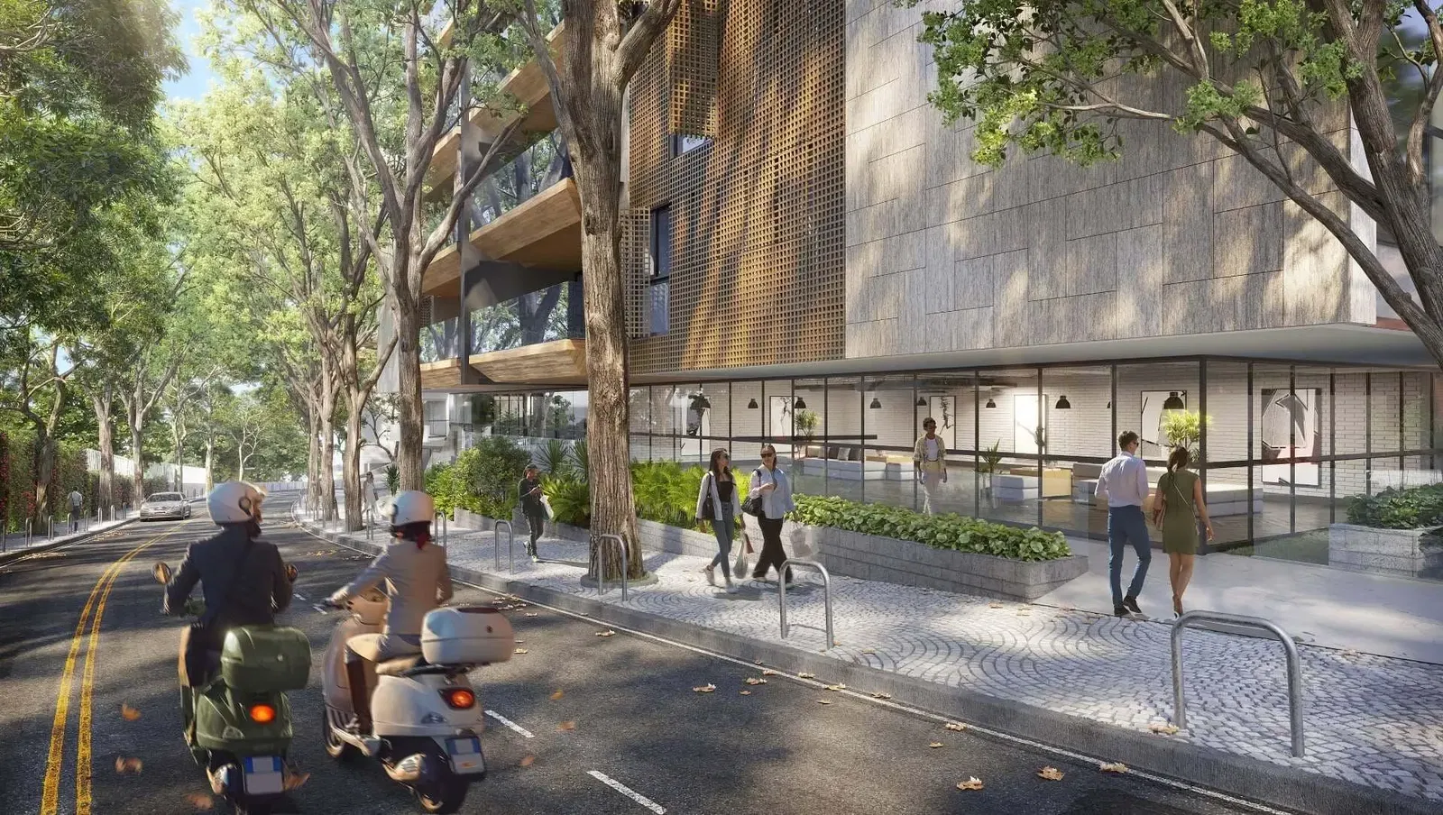 Хол; дървен под, естествена светлина, модерен стил, високи тавани