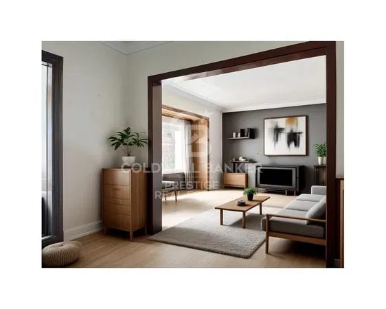 Wohnzimmer; holzboden, tageslicht, moderner stil, hohe decken