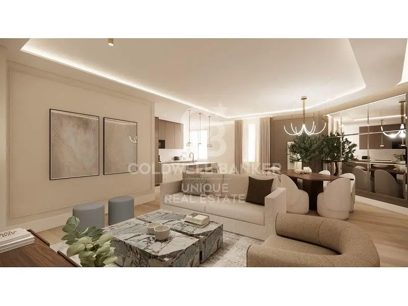 Wohnzimmer; holzboden, tageslicht, moderner stil, hohe decken