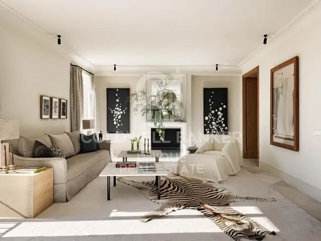 Salon; parquet, lumière naturelle, style moderne, hauteur sous plafond