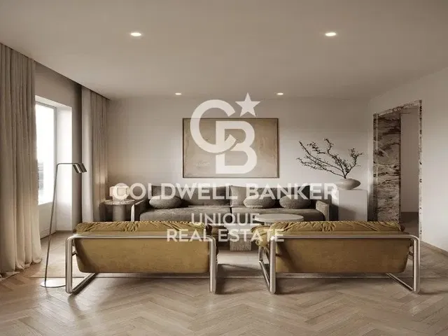 Wohnzimmer; holzboden, tageslicht, moderner stil, hohe decken