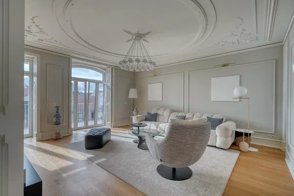 Kitchen; kitchen appliances, wood floor, natural light, modern style, renovated