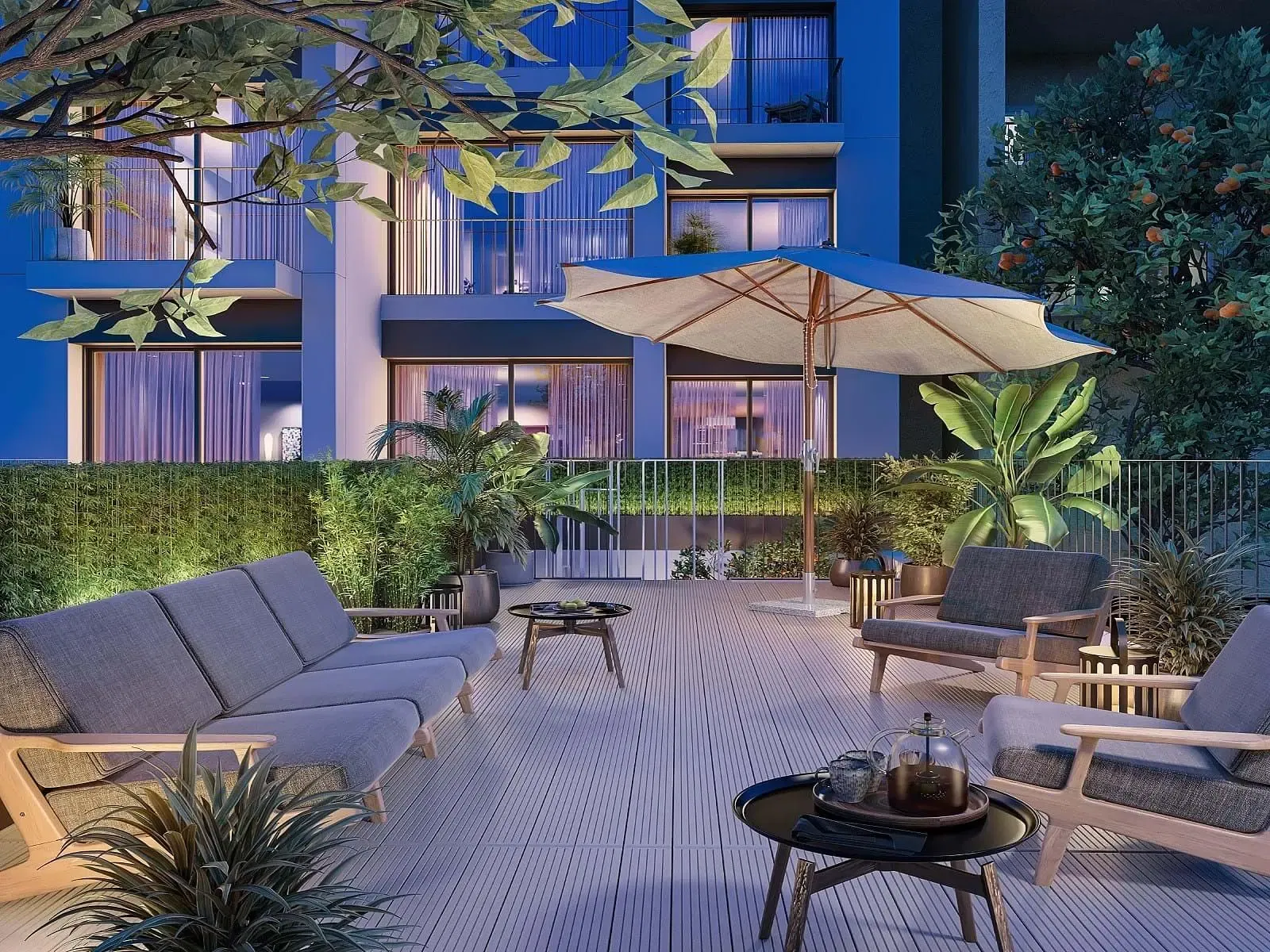 Wohnzimmer; holzboden, tageslicht, moderner stil, hohe decken