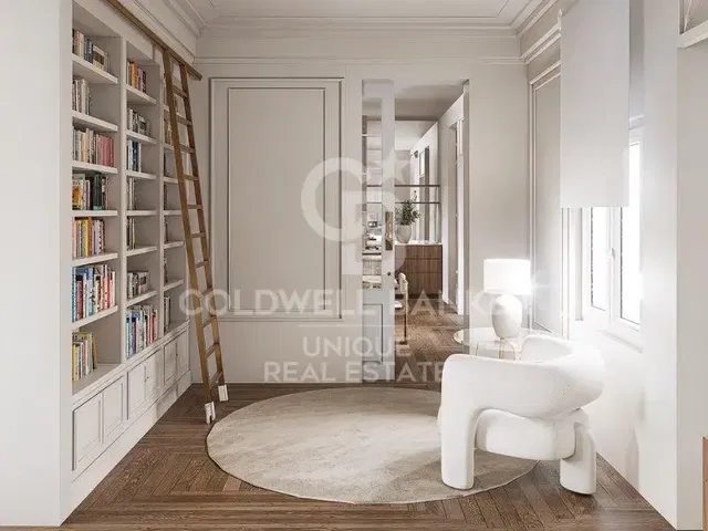 Dnevni boravak; drveni pod, prirodna svjetlost, moderan stil, visoki stropovi