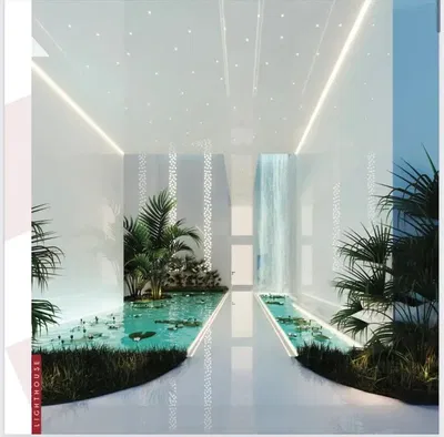 Salon; parquet, lumière naturelle, style moderne, hauteur sous plafond