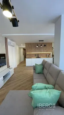 Living room; wood floor, natural light, modern style, high ceiling