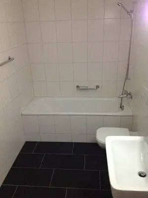 Кухня; кухненски уреди, дървен под, естествена светлина, модерен стил, ремонтиран