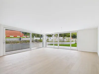 Kitchen; kitchen appliances, wood floor, natural light, modern style, renovated