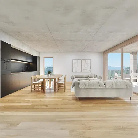 Σαλόνι; ξύλινο πάτωμα, φυσικό φως, μοντέρνο στυλ, ψηλά ταβάνια