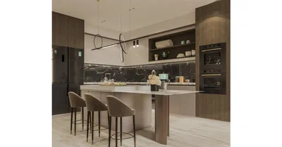 مطبخ; أجهزة المطبخ, أرضية خشبية, ضوء طبيعي, أسلوب عصري, مجدد