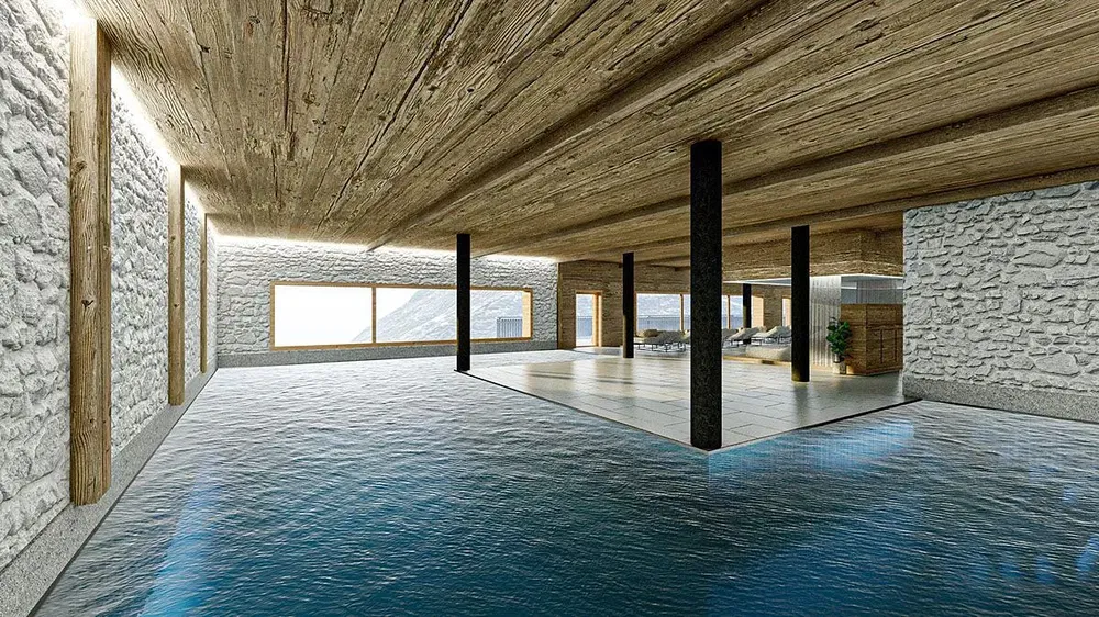 Living room; wood floor, natural light, modern style, high ceiling