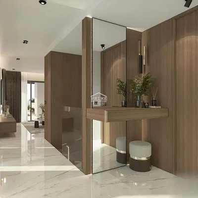 Living room; wood floor, natural light, modern style, high ceiling