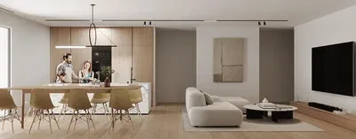 Oturma odası; ahşap zemin, doğal ışık, modern stil, yüksek tavan