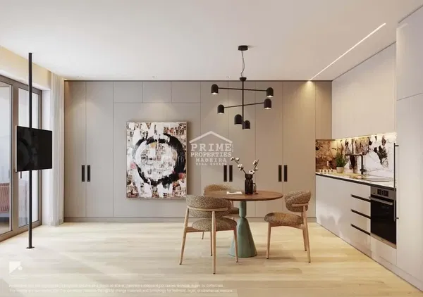 Küche; küchengeräte, holzboden, tageslicht, moderner stil