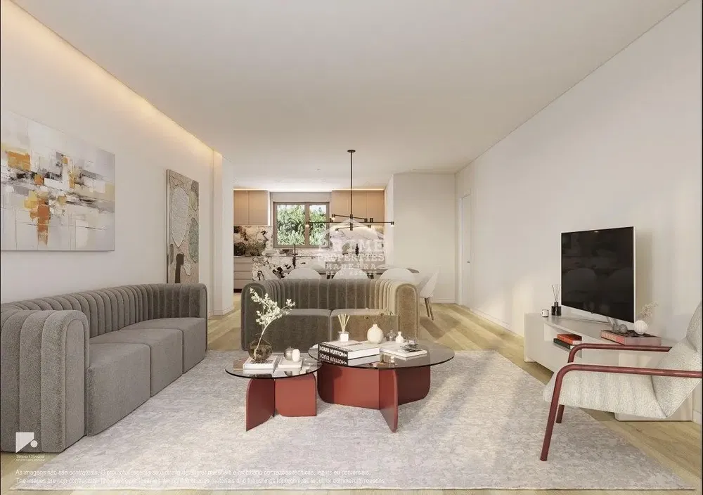 Living room; wood floor, natural light, modern style, high ceiling