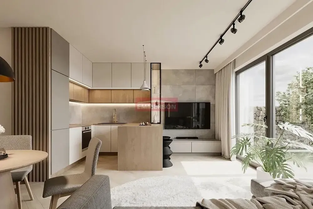 Σαλόνι; ξύλινο πάτωμα, φυσικό φως, μοντέρνο στυλ, ψηλά ταβάνια