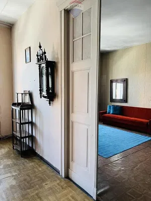 Woonkamer; houten vloer, natuurlijk licht, moderne stijl, hoge plafonds