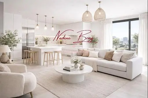 Living room; wood floor, natural light, modern style, high ceiling