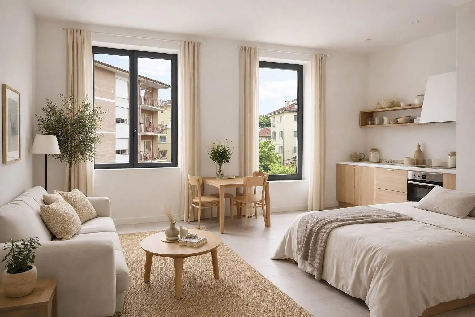 غرفة معيشة; أرضية خشبية, ضوء طبيعي, أسلوب عصري, أسقف عالية